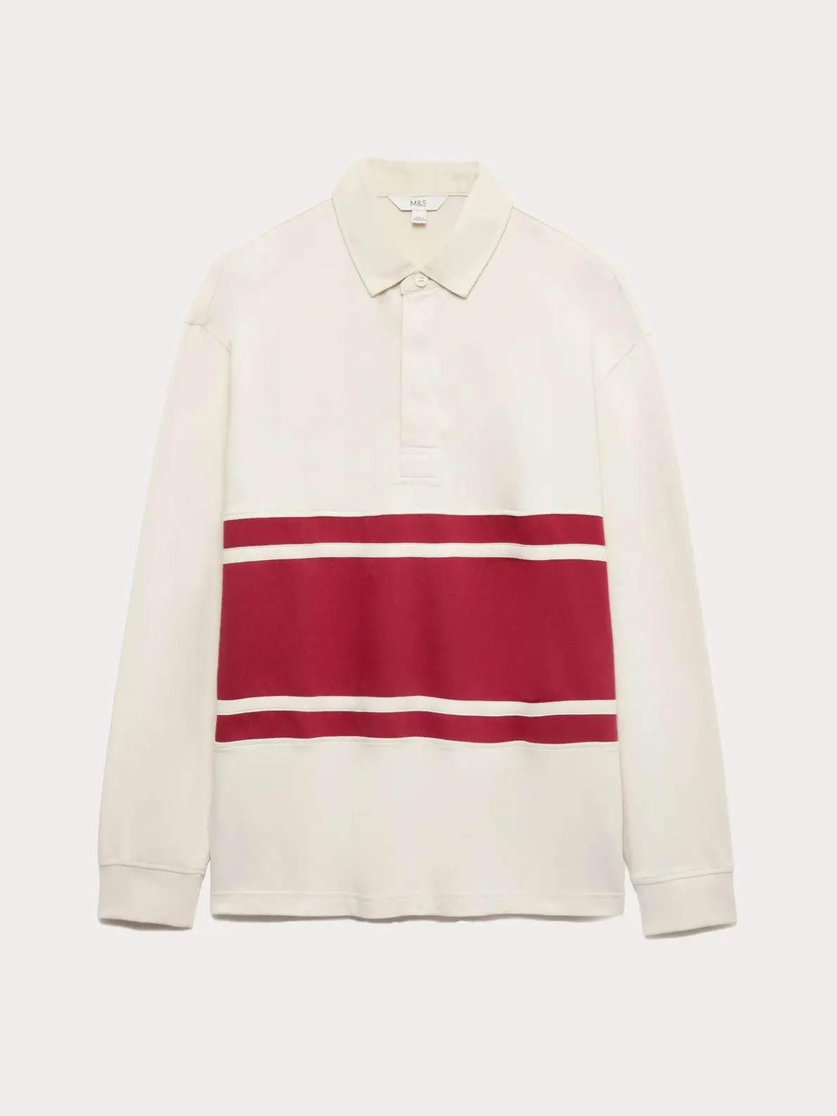 Rugby shirt with red stripe detail 