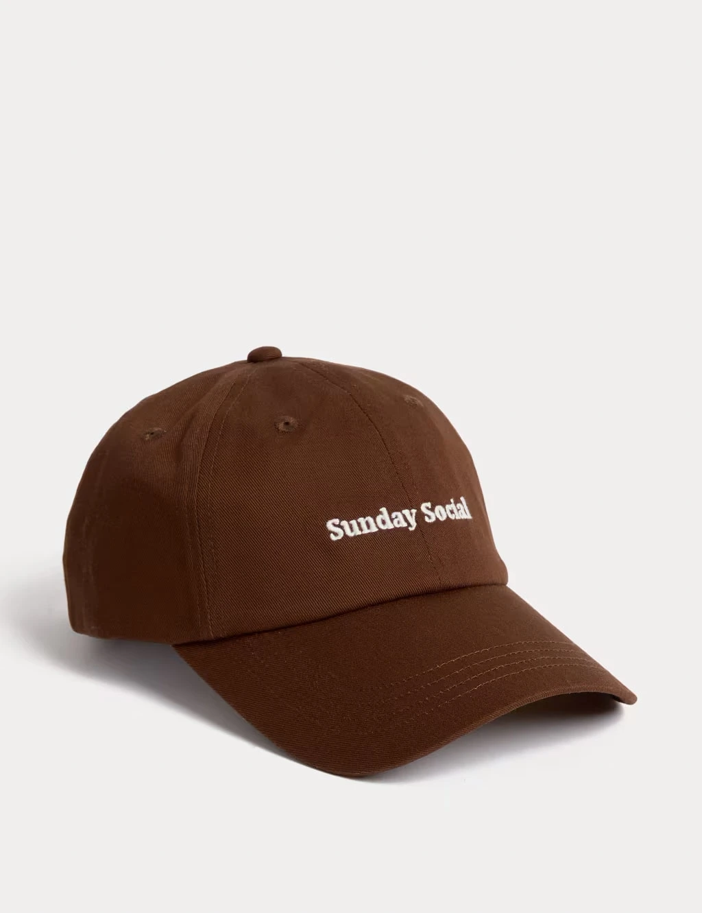 Women's brown cotton cap