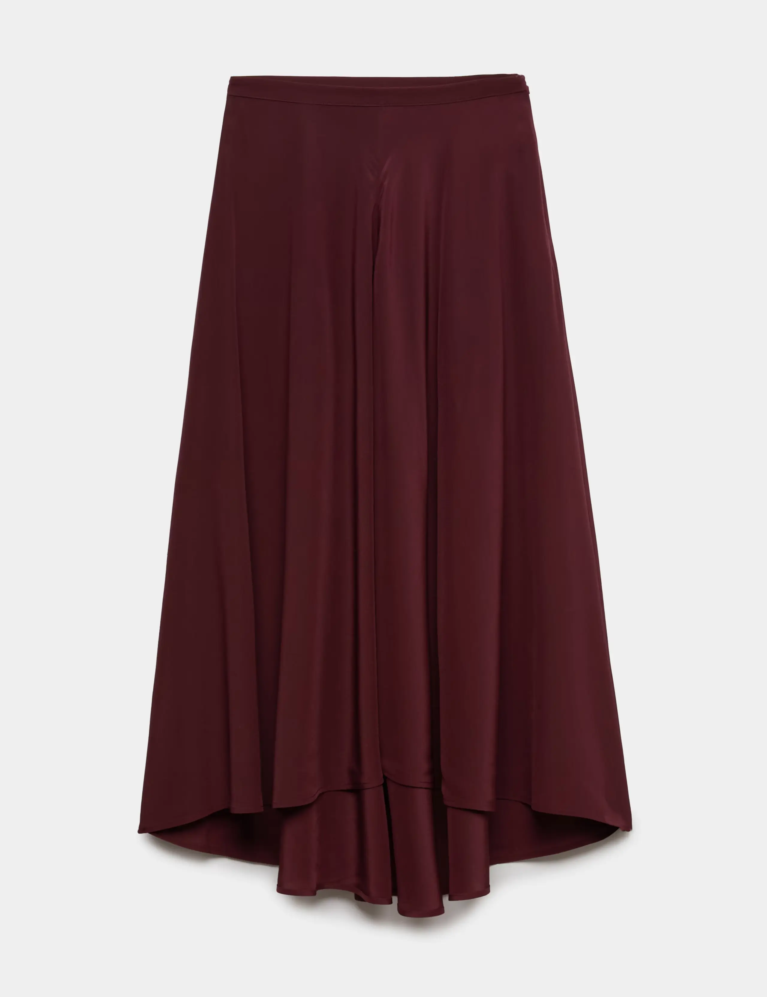 Pure Silk Midaxi Asymmetric Skirt