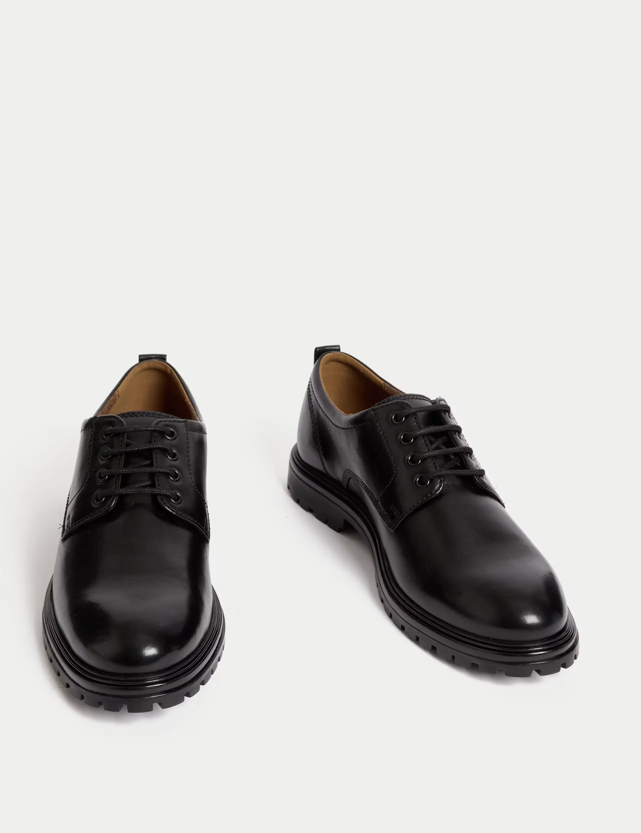 Men's black leather shoes