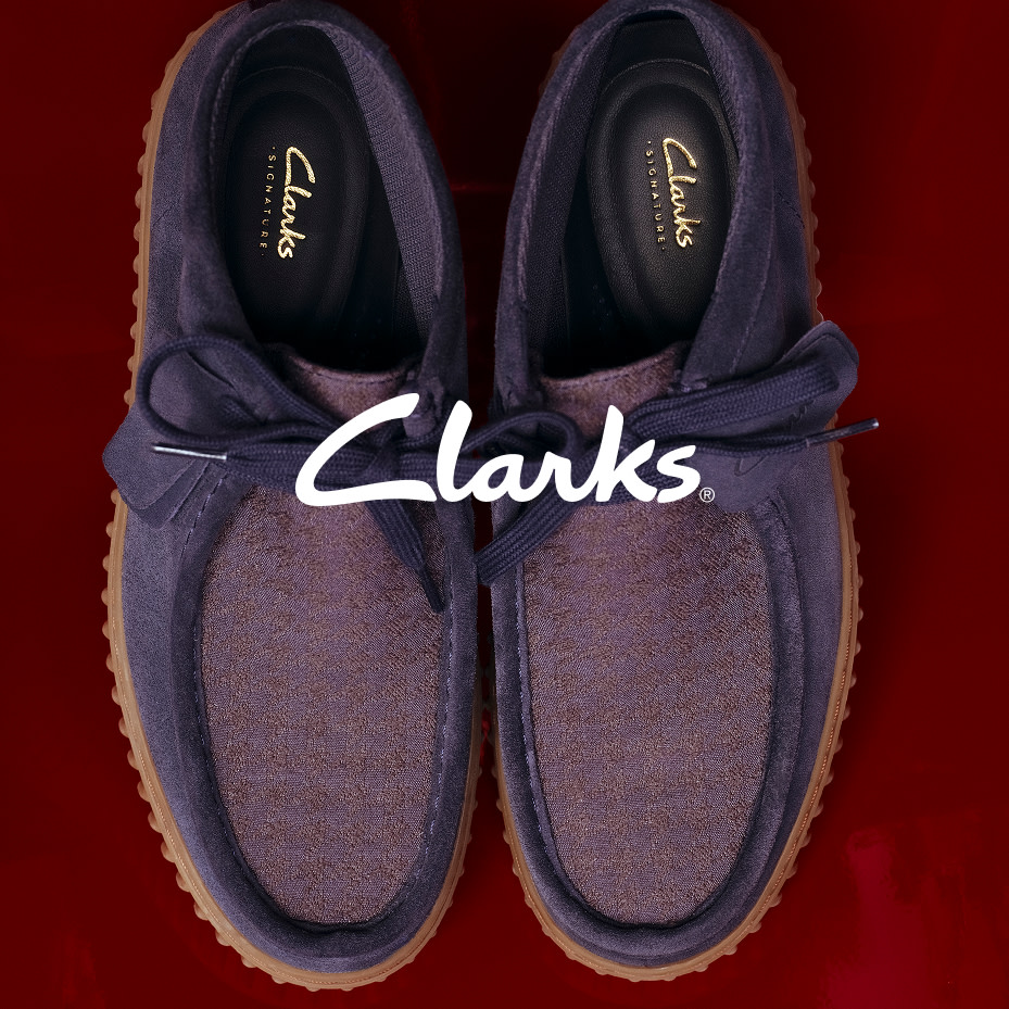 A pair of Clarks shoes