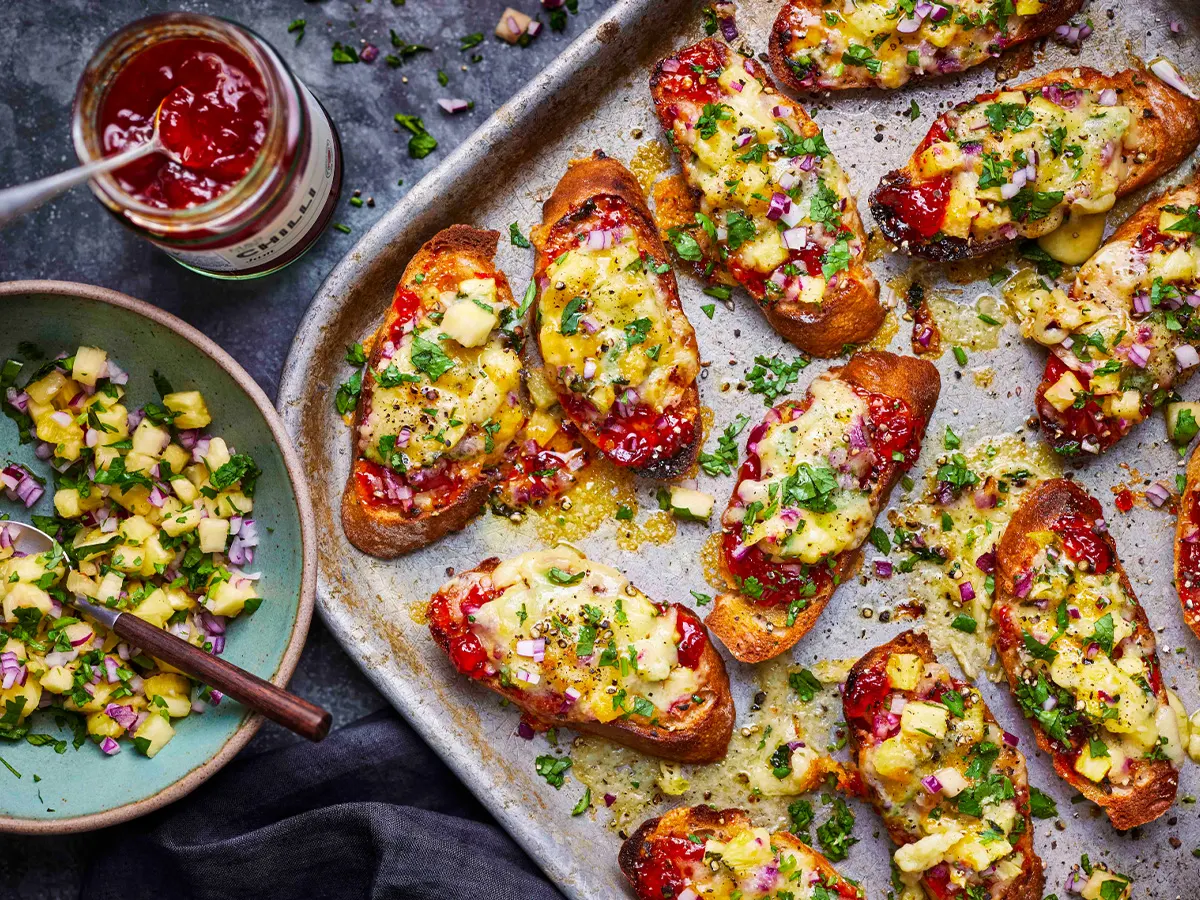 Pineapple chilli and jam toasties