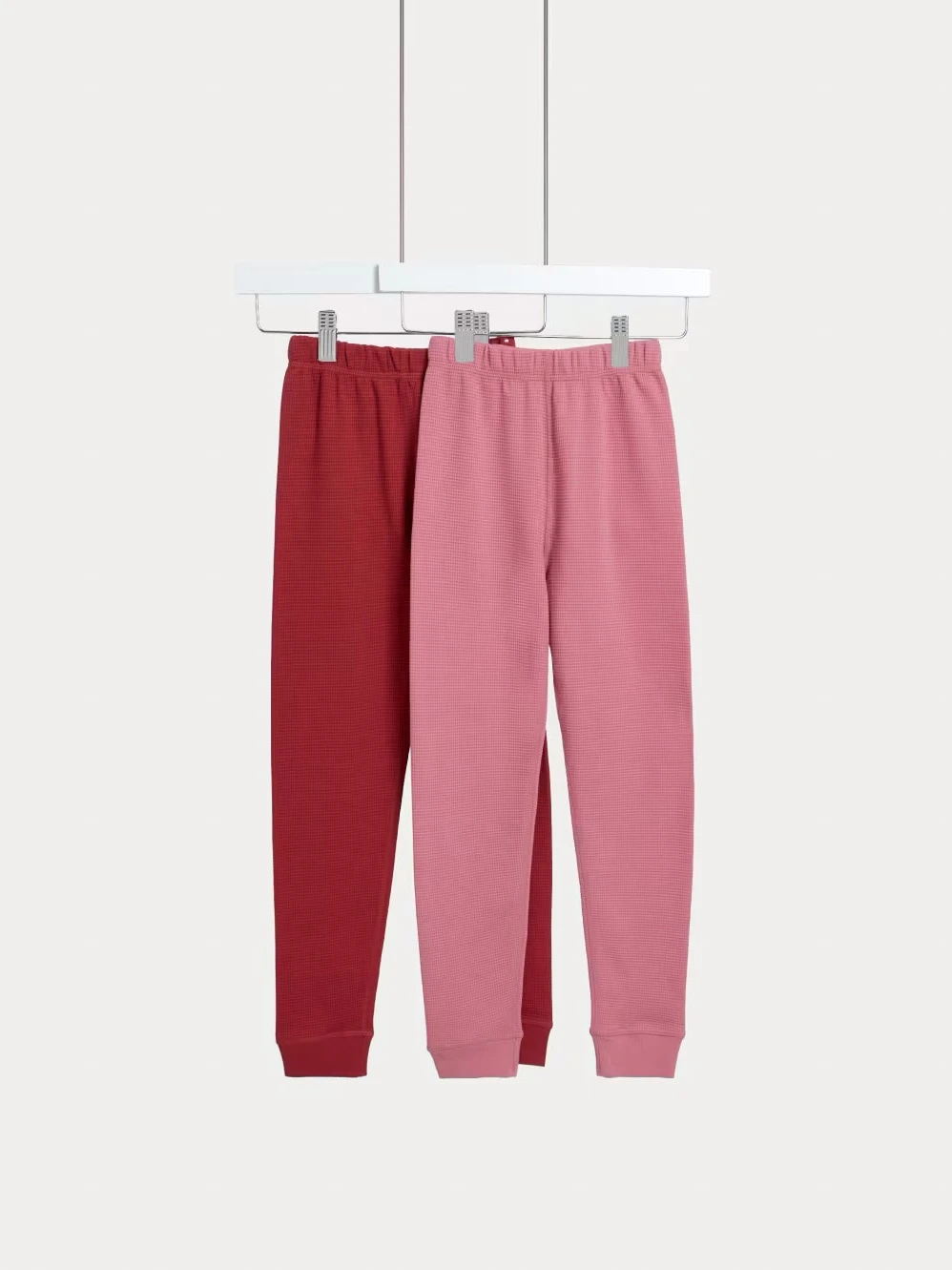 Girls' multipack of pink and burgundy thermal joggers