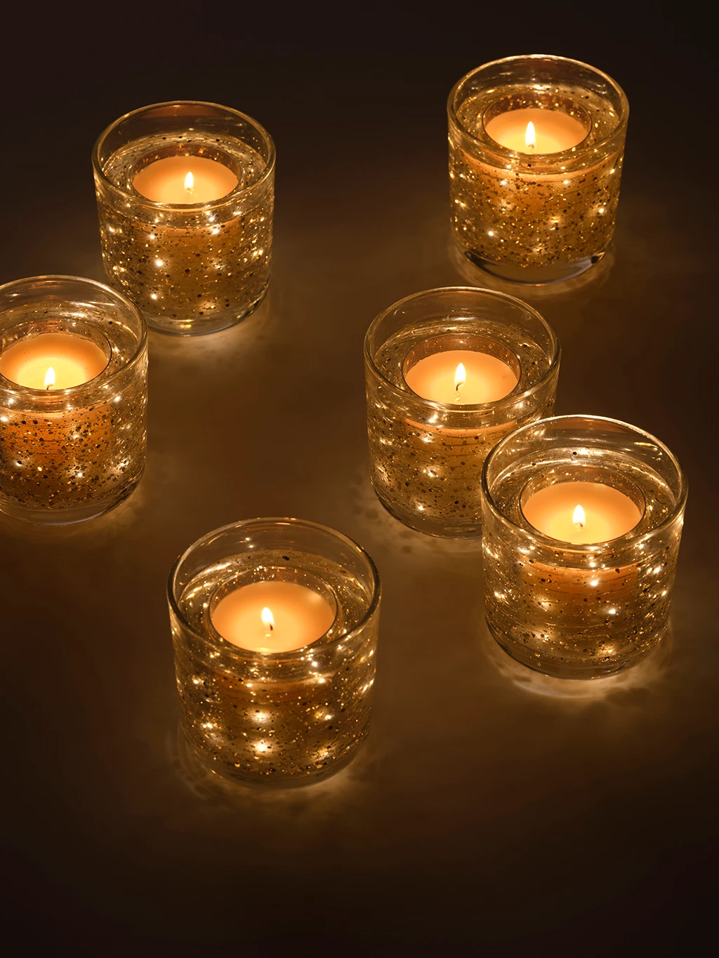 A group of light-up candles