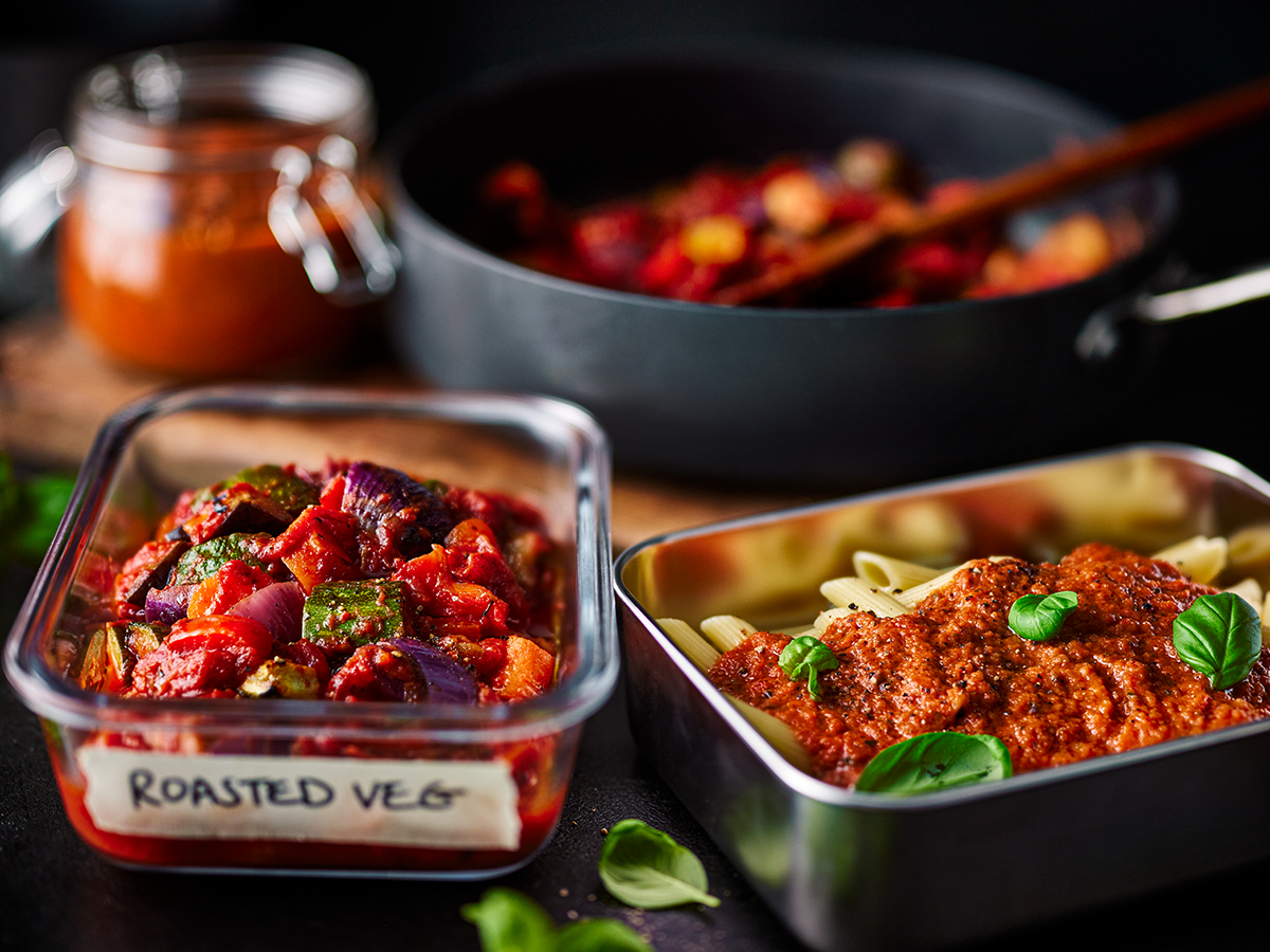 Batch cooked roasted vegetable sauce