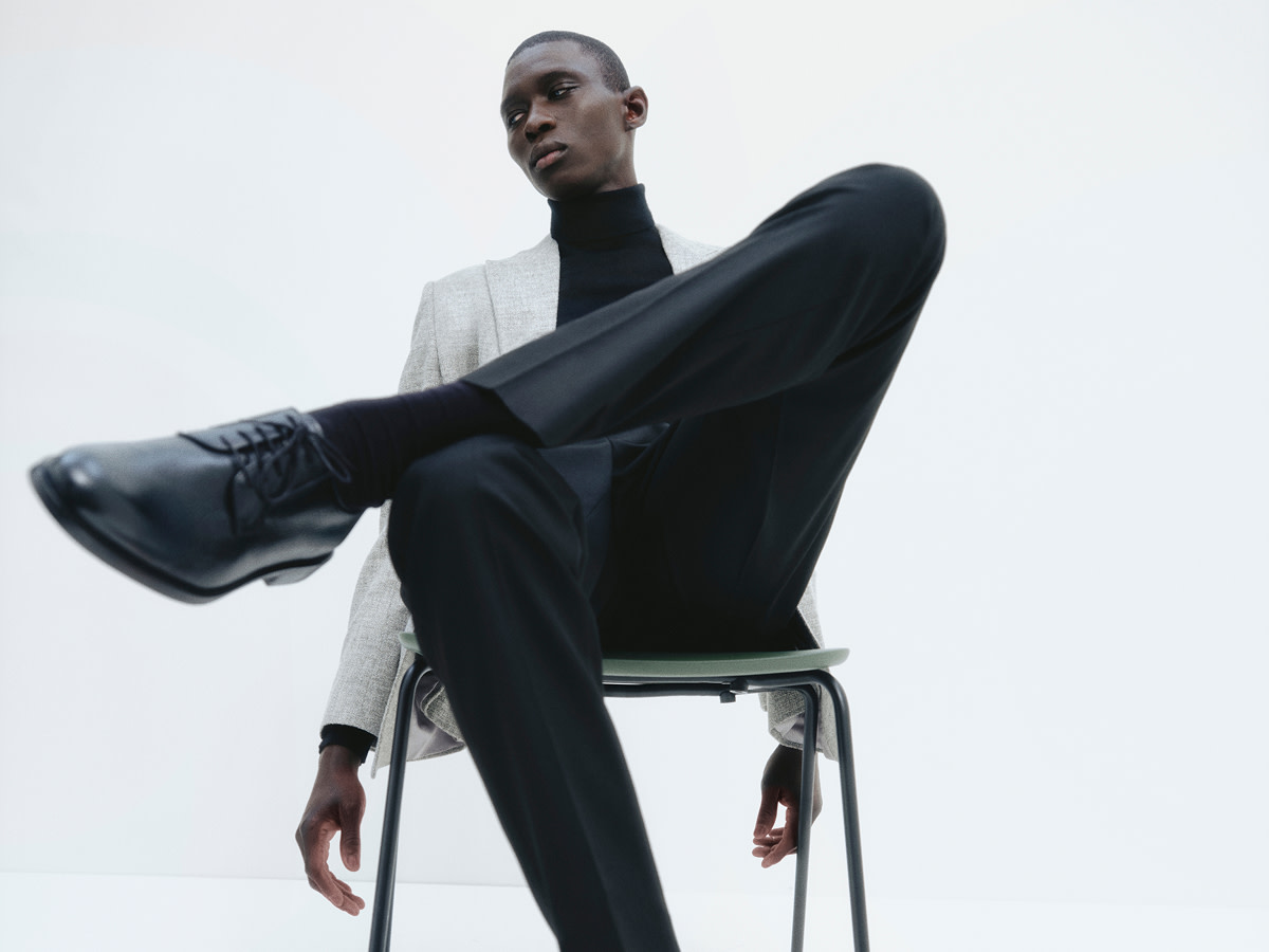 Man wearing black formal trouser