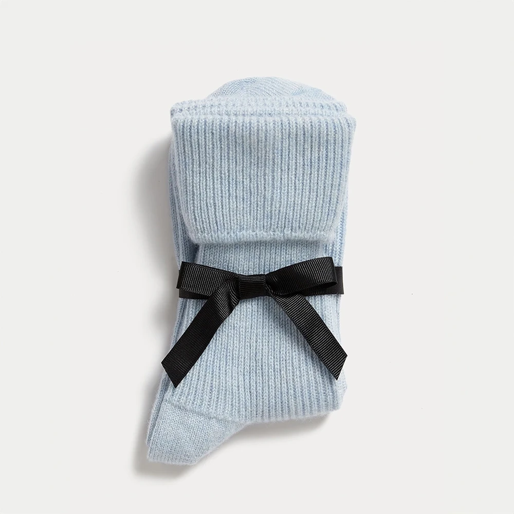 Blue cashmere socks