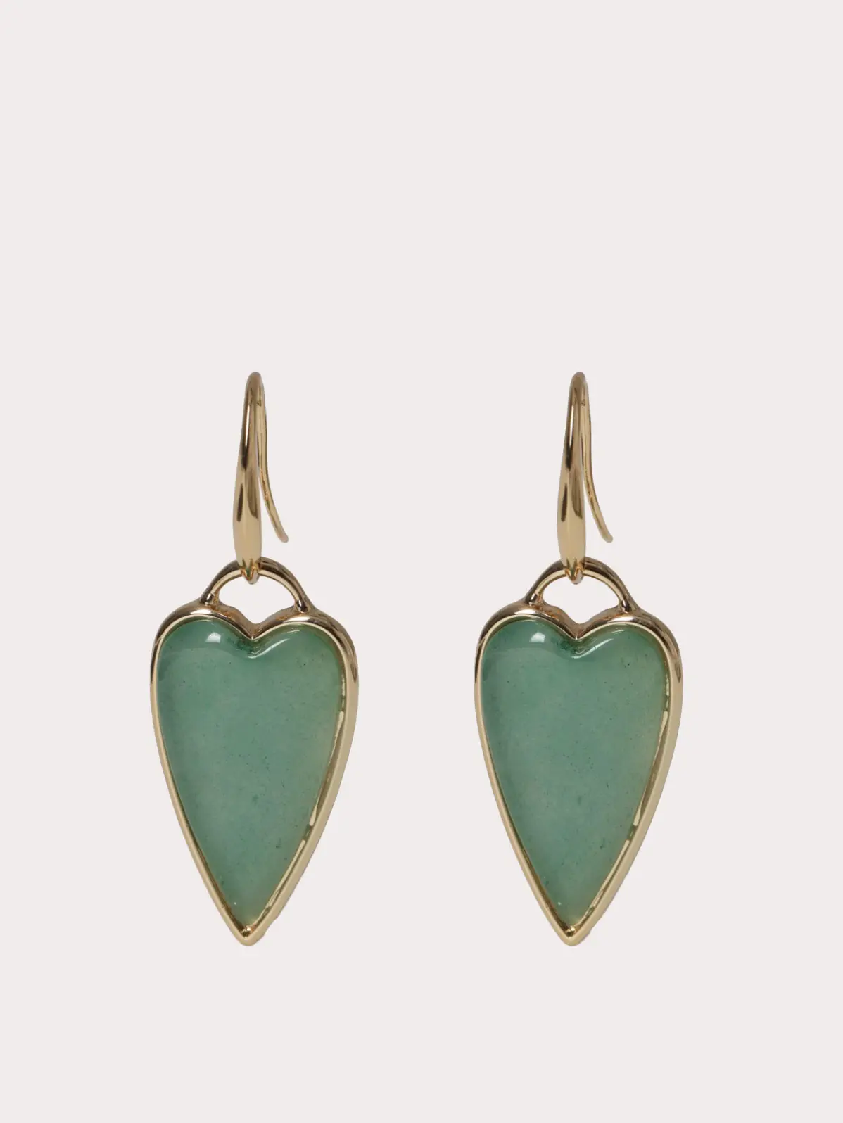 Green heart-shaped earrings