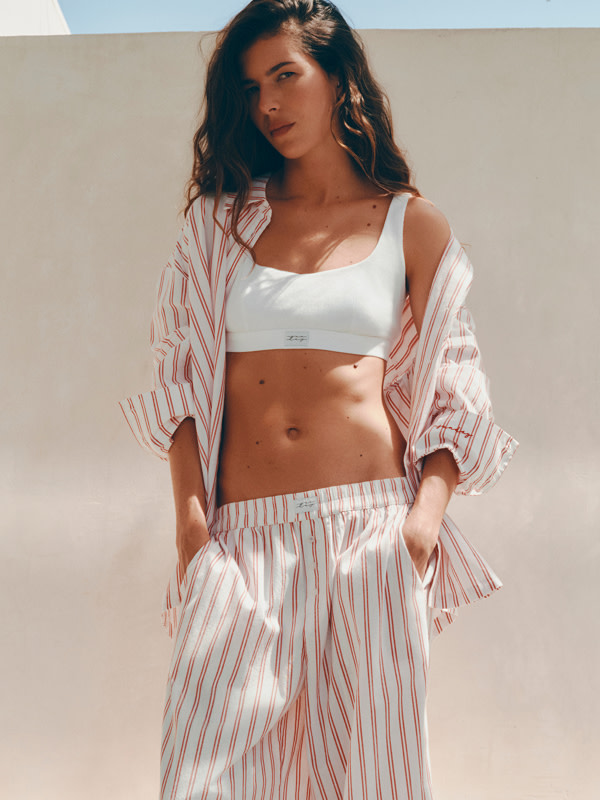 Women wearing white lingerie