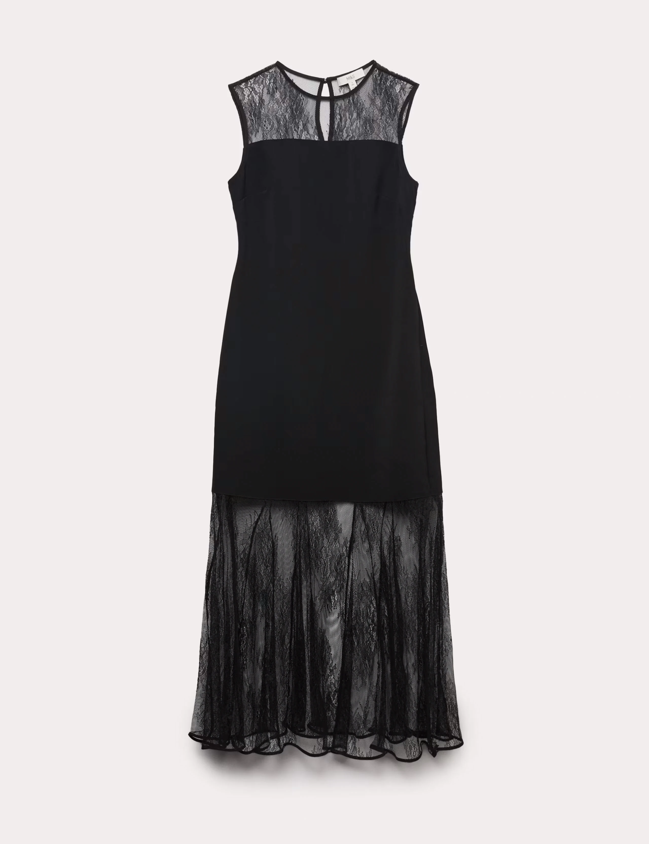 Black sheer lace sleeveless dress