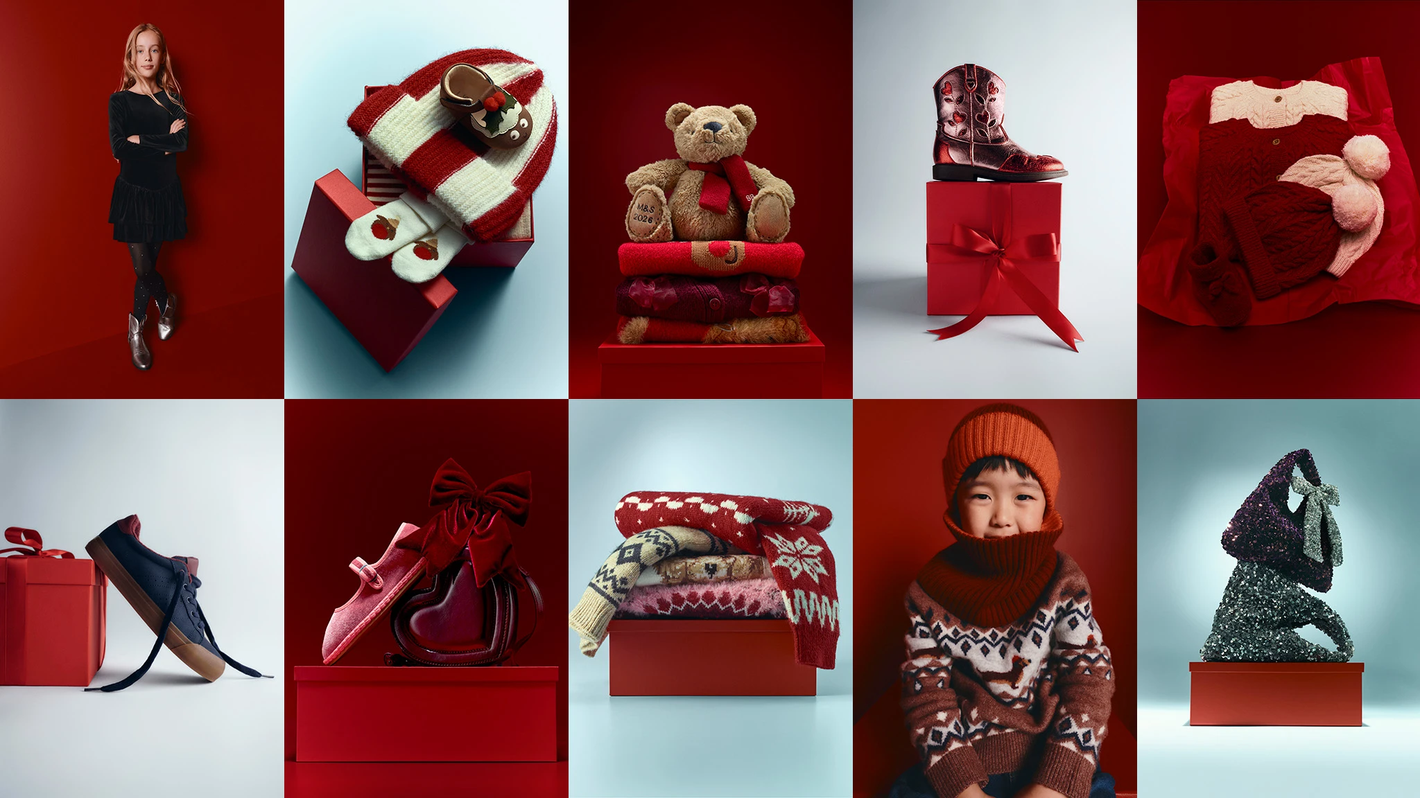 Christmas collage of gifts for kids.