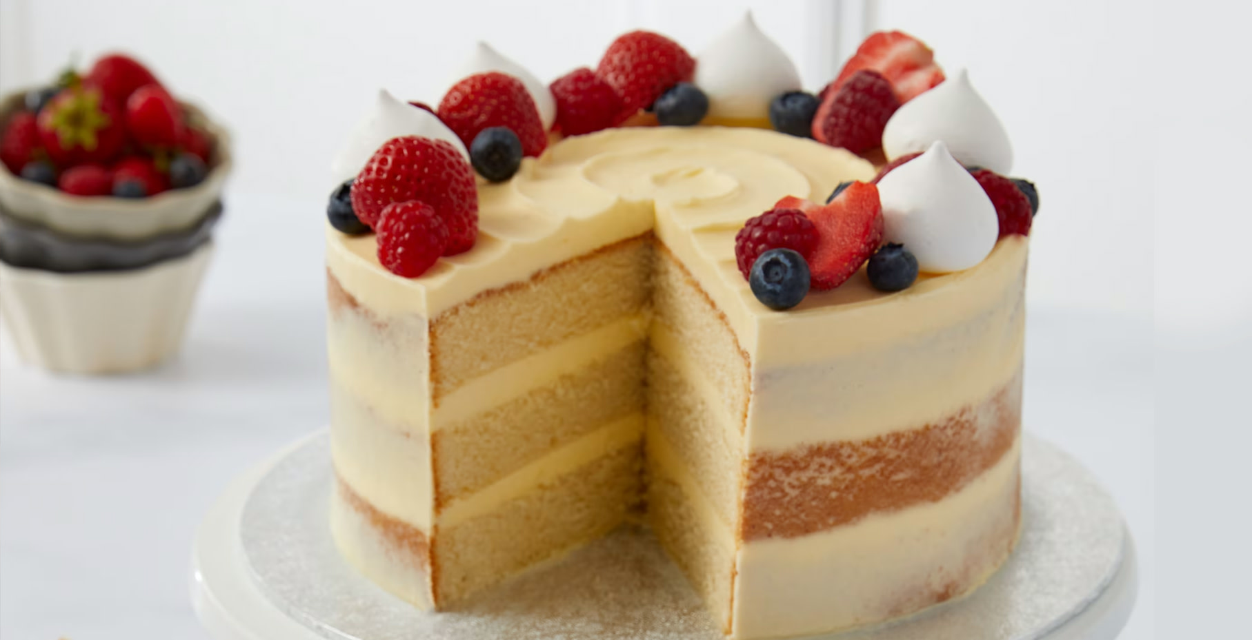 Christmas cake with strawberry