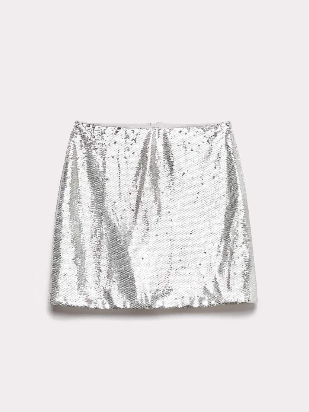 Silver sequinned mini skirt