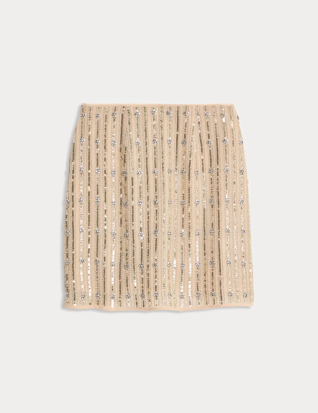 Peach sequinned mini skirt