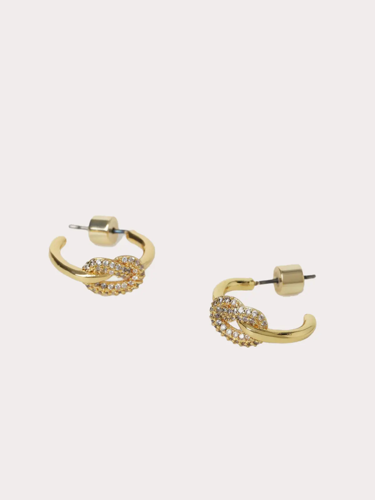Gold earrings with diamante details