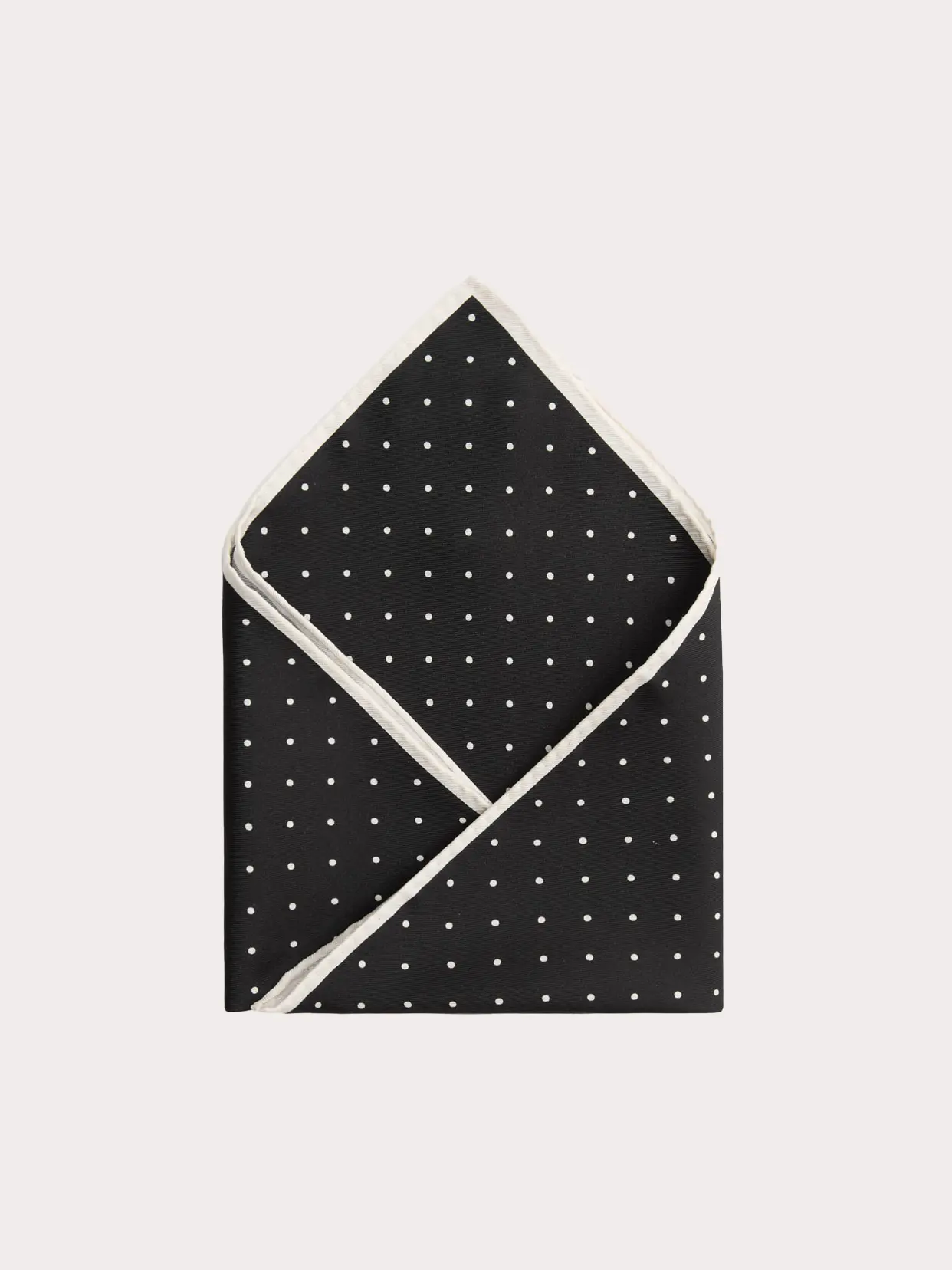 Black and white polka-dot pocket square 