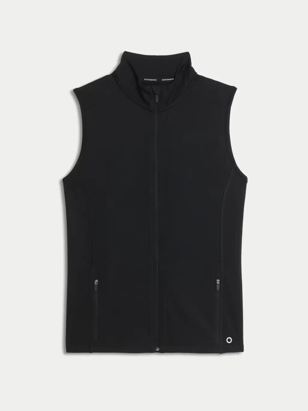 A cutout of a black running gilet