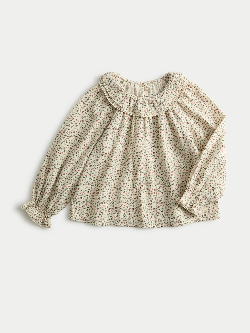 M&S X Binky ruffled collar floral blouse