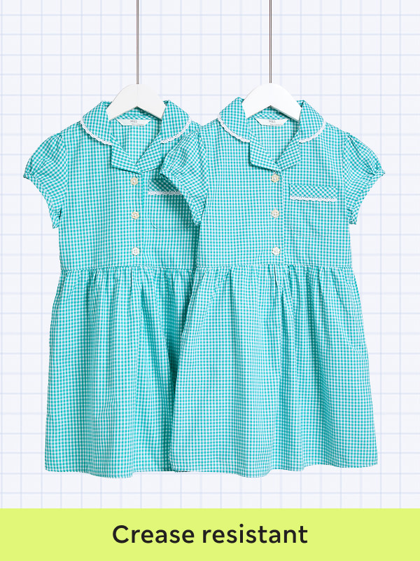 Two blue dresses