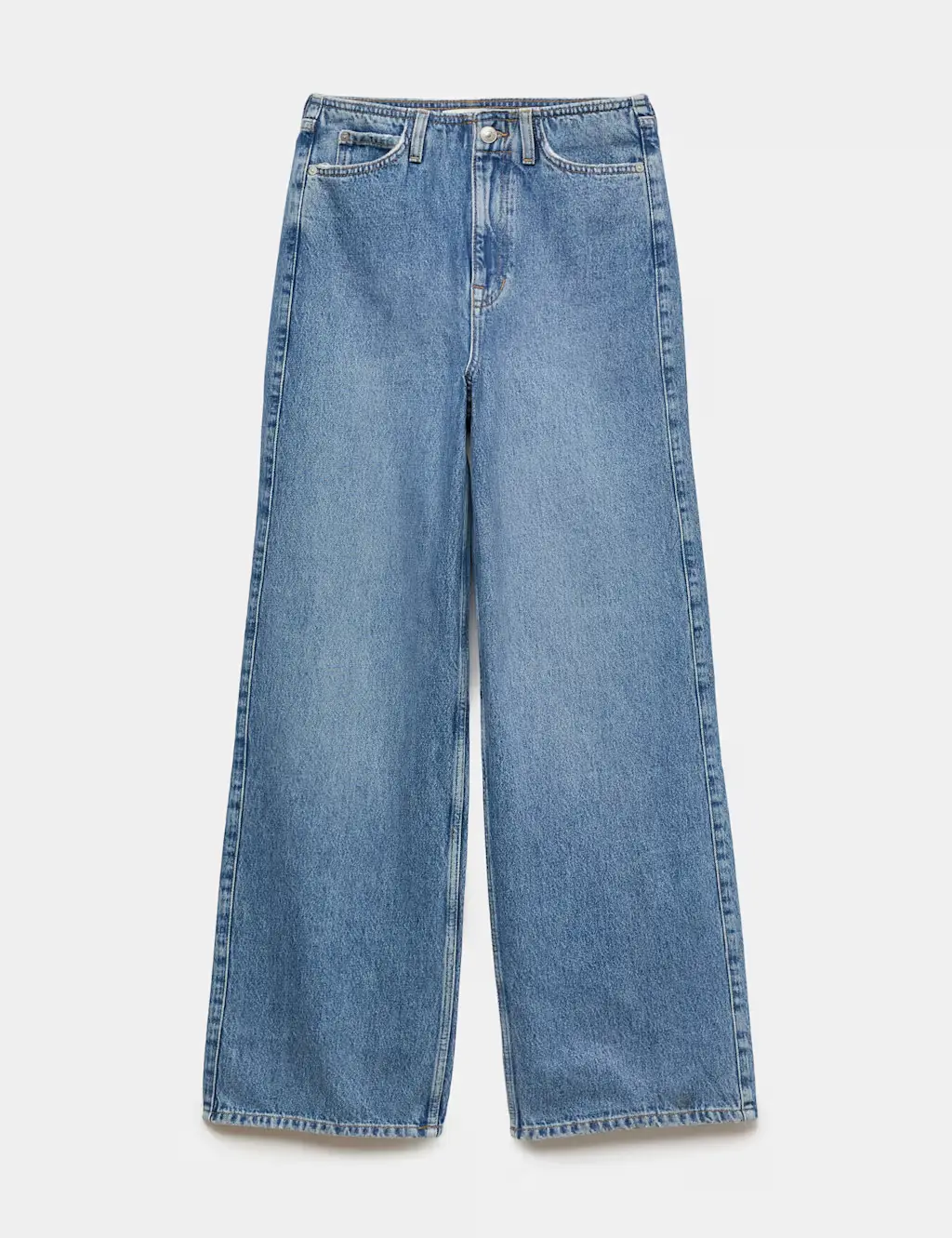 Denim High Waisted Wide Leg Jeans