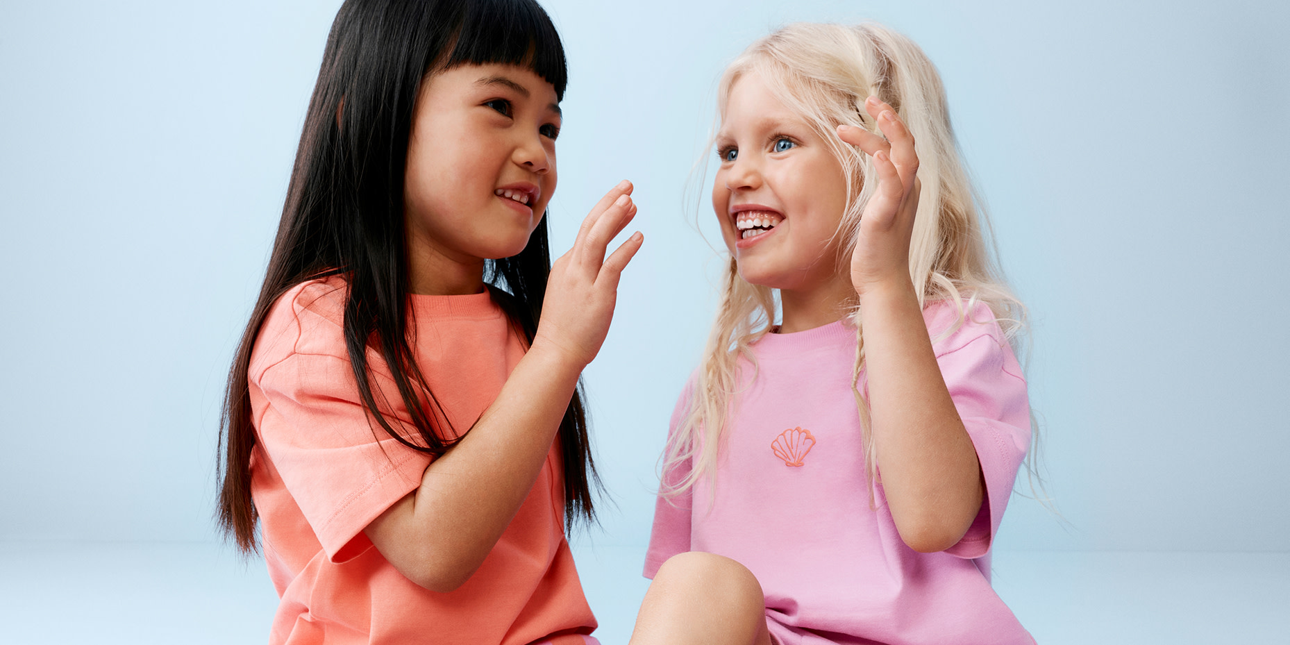 Two girls in T-shirts