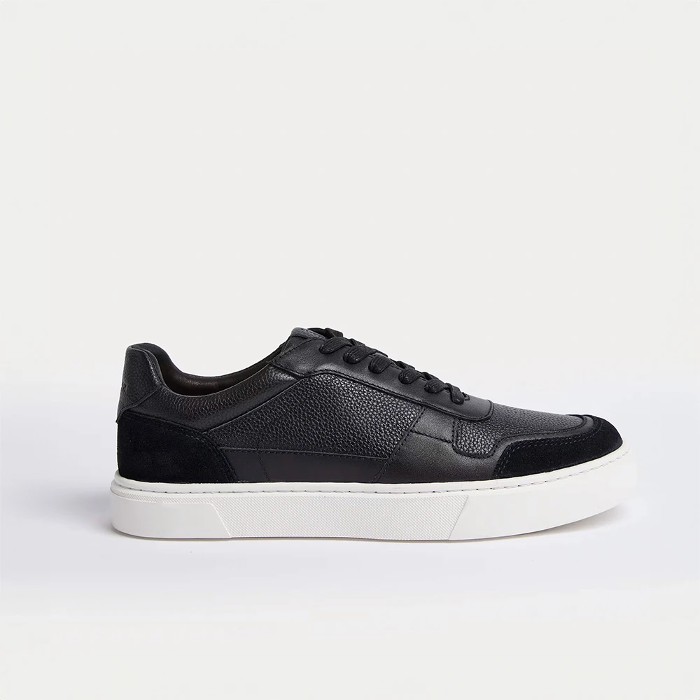 Autograph black leather trainers