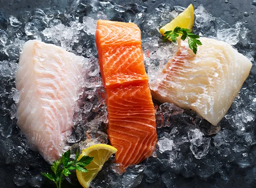 A selection of raw fish