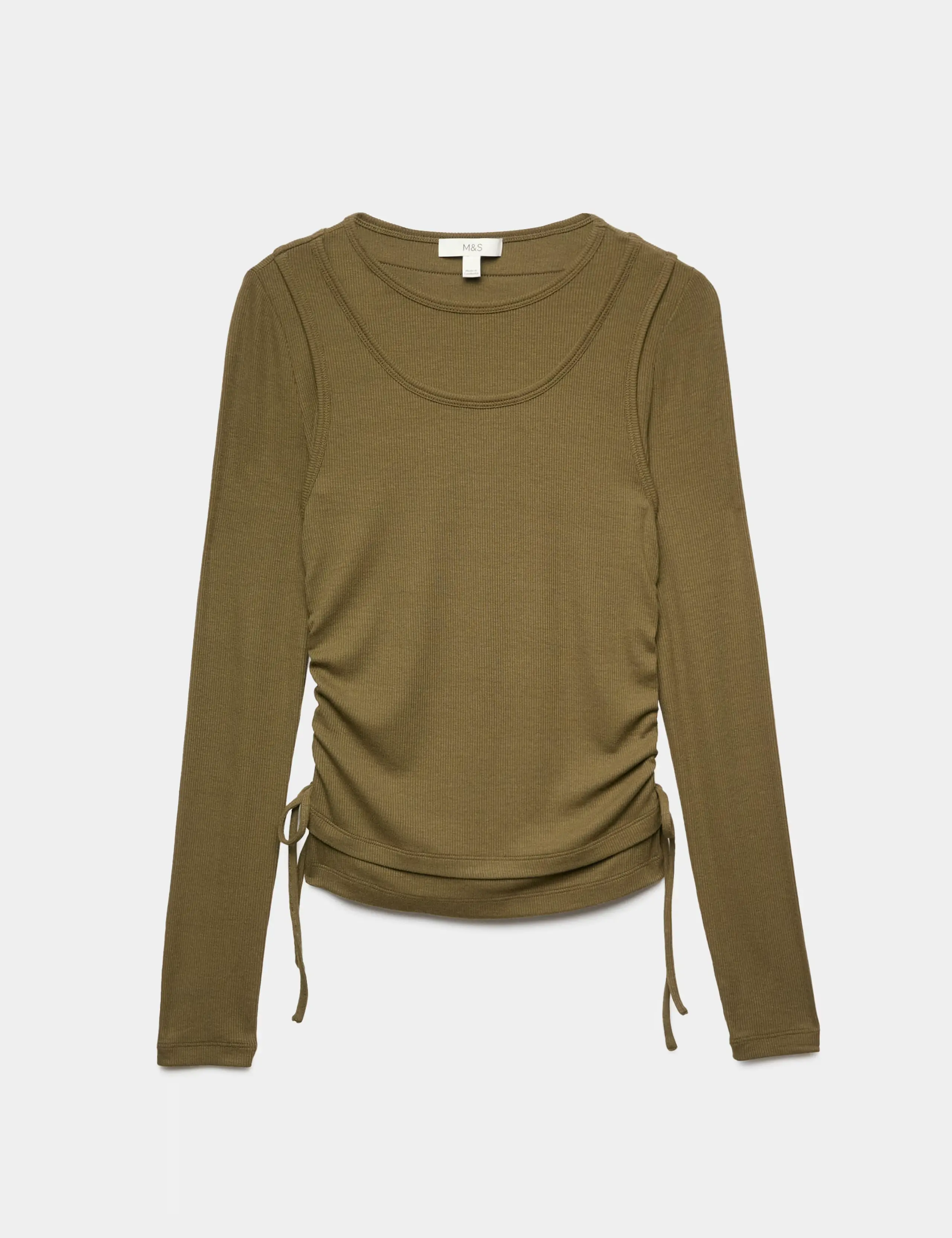 Double Layer Ruched Side Top