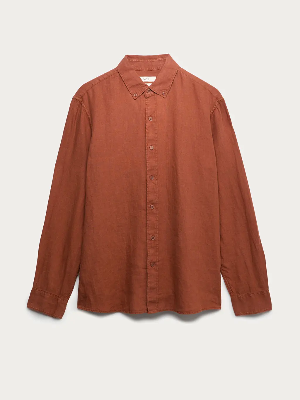 Brown pure-linen shirt
