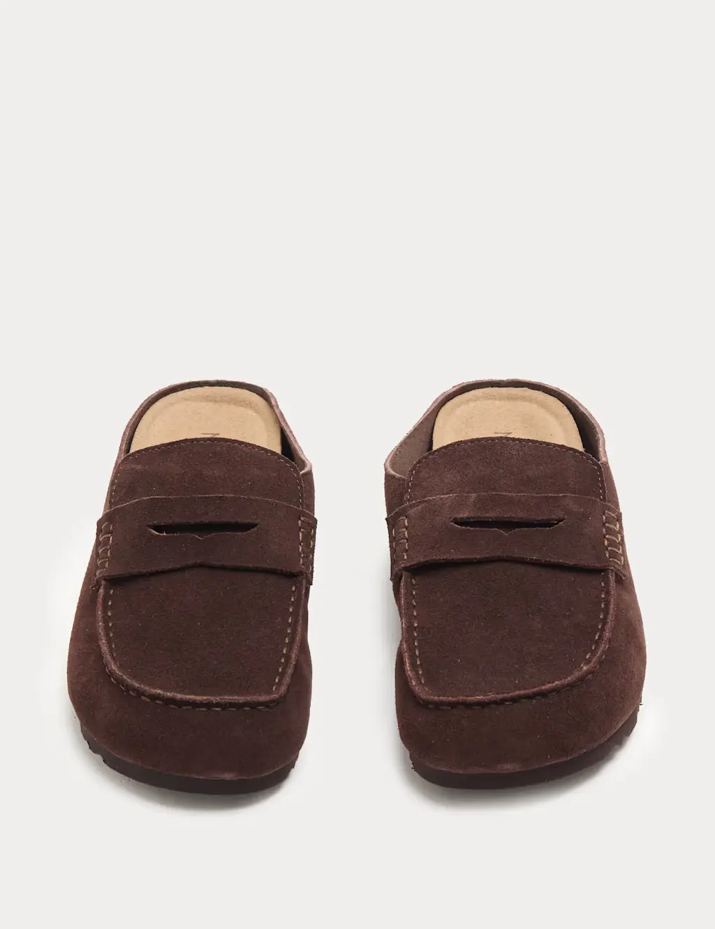 Suede Flat Loafer Clogs