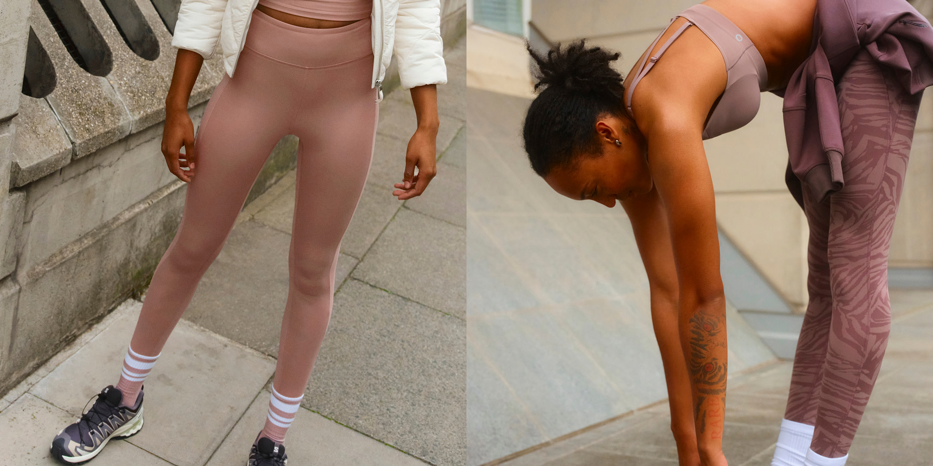 Woman wearing sports leggings