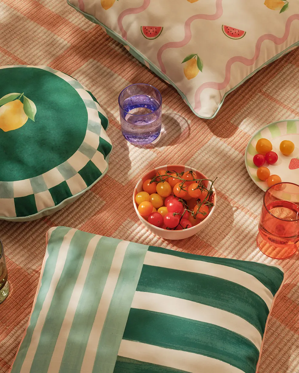 Outdoor cushions and picnicware at M&S