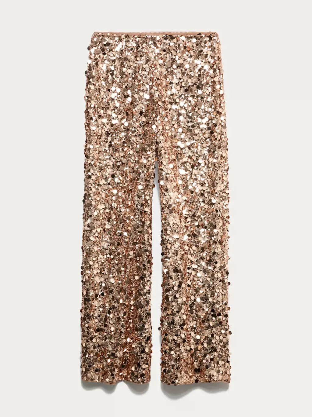 Gold sequin wide-leg trousers