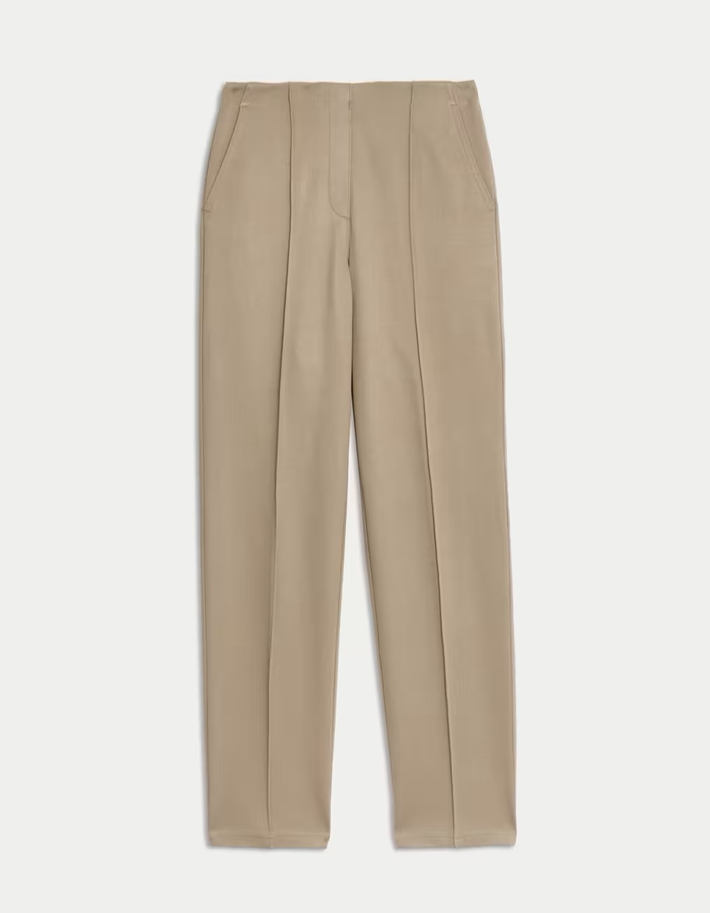 Cream Jersey Twill Straight Leg Trousers by M&S