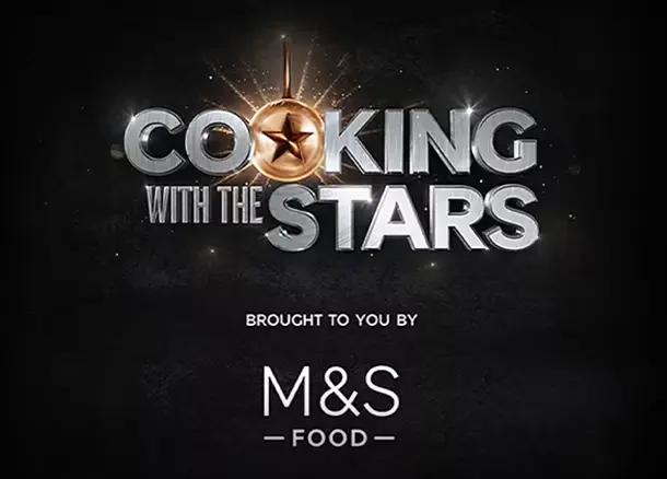 Cooking with the stars logo on a black background 