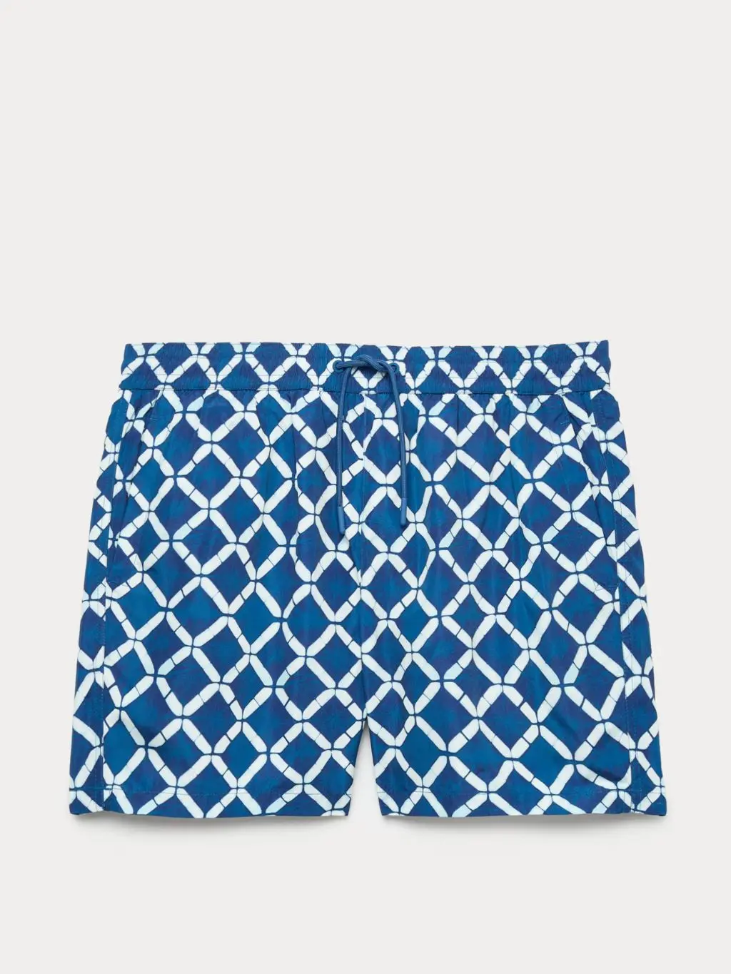 A cutout of blue and white swimming trunks by M&S