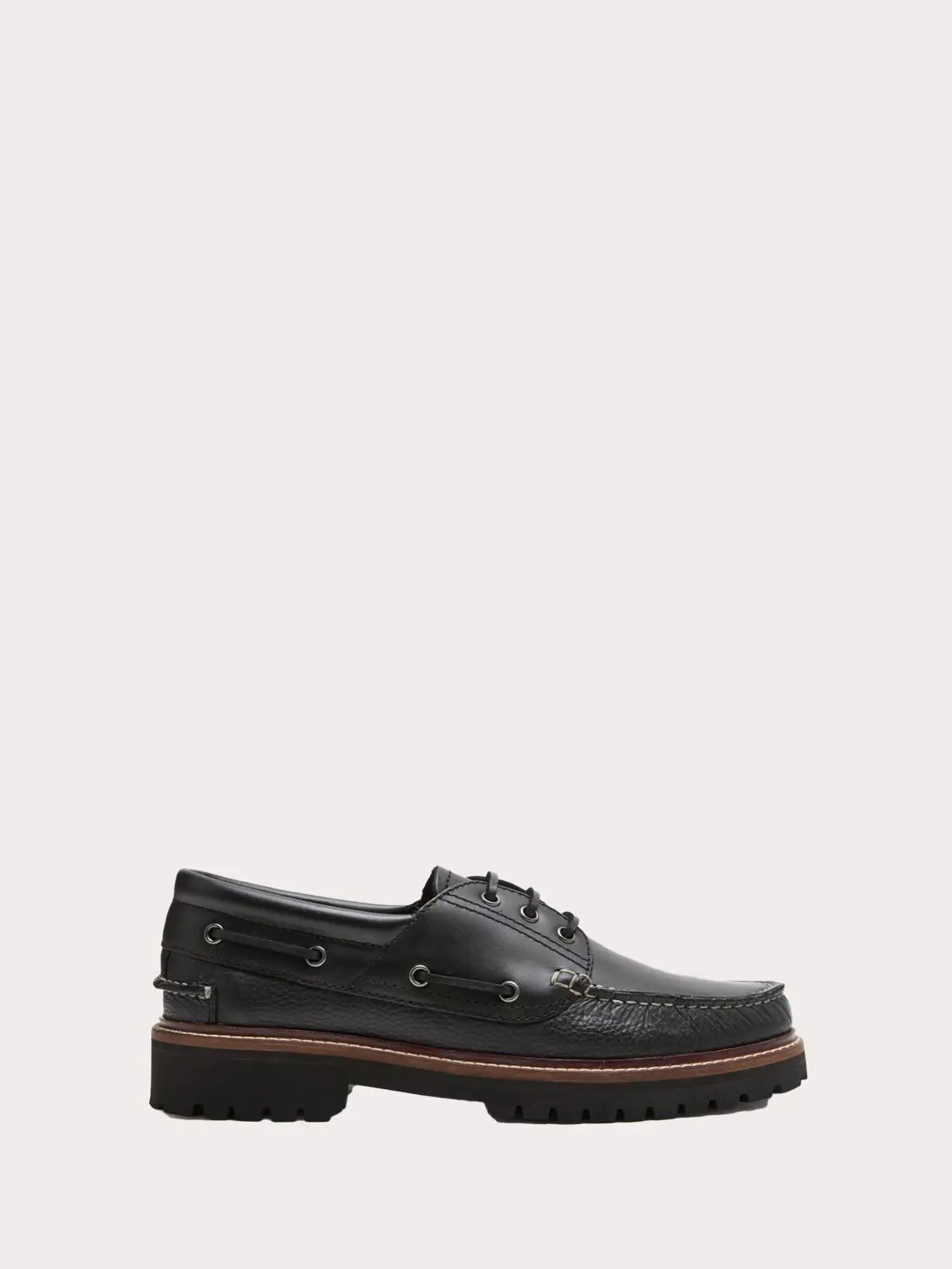 Black leather shoe