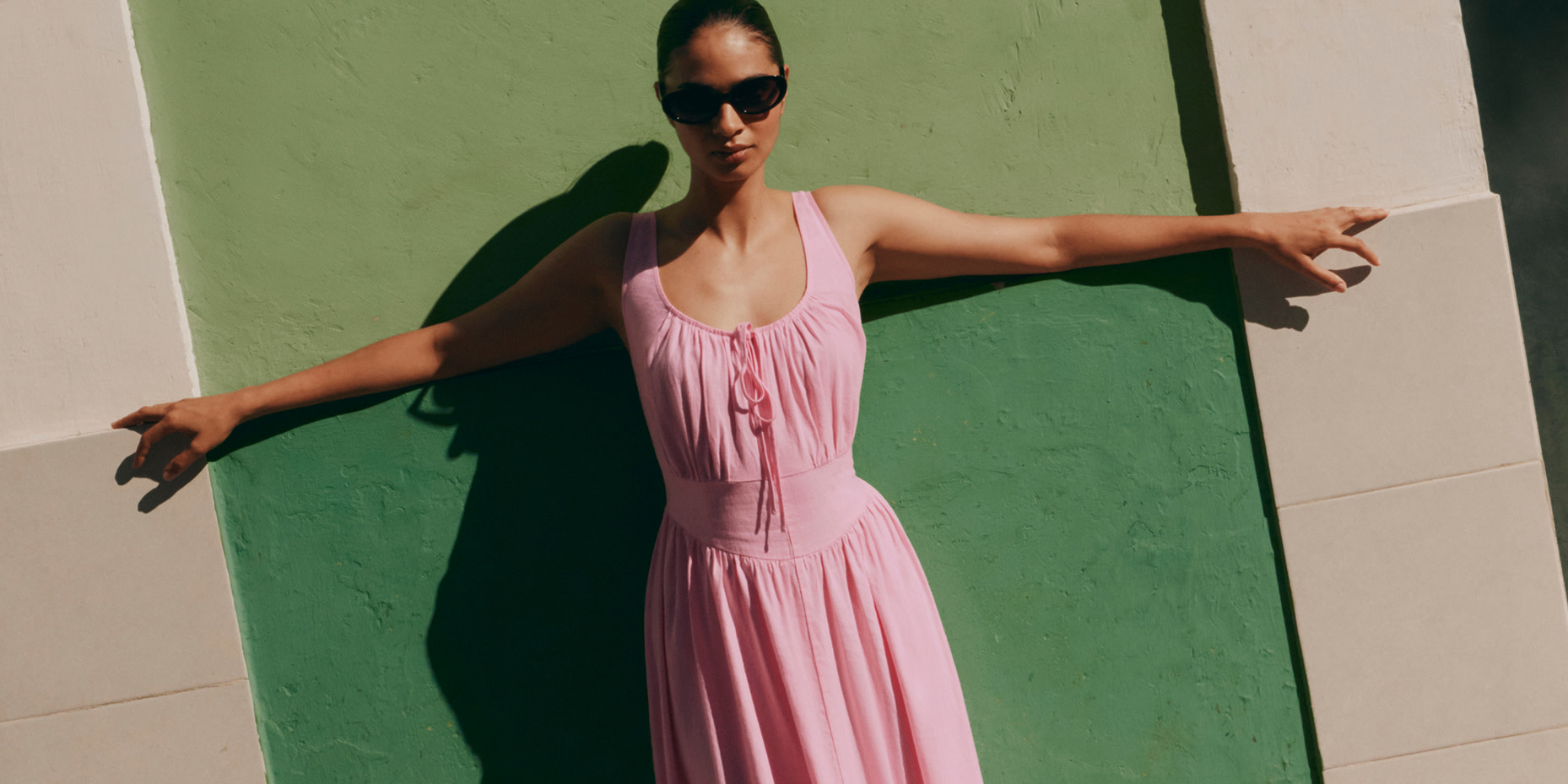 Women wearing pink dresses