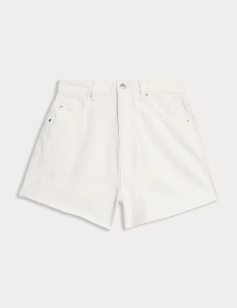 White denim cut-off shorts