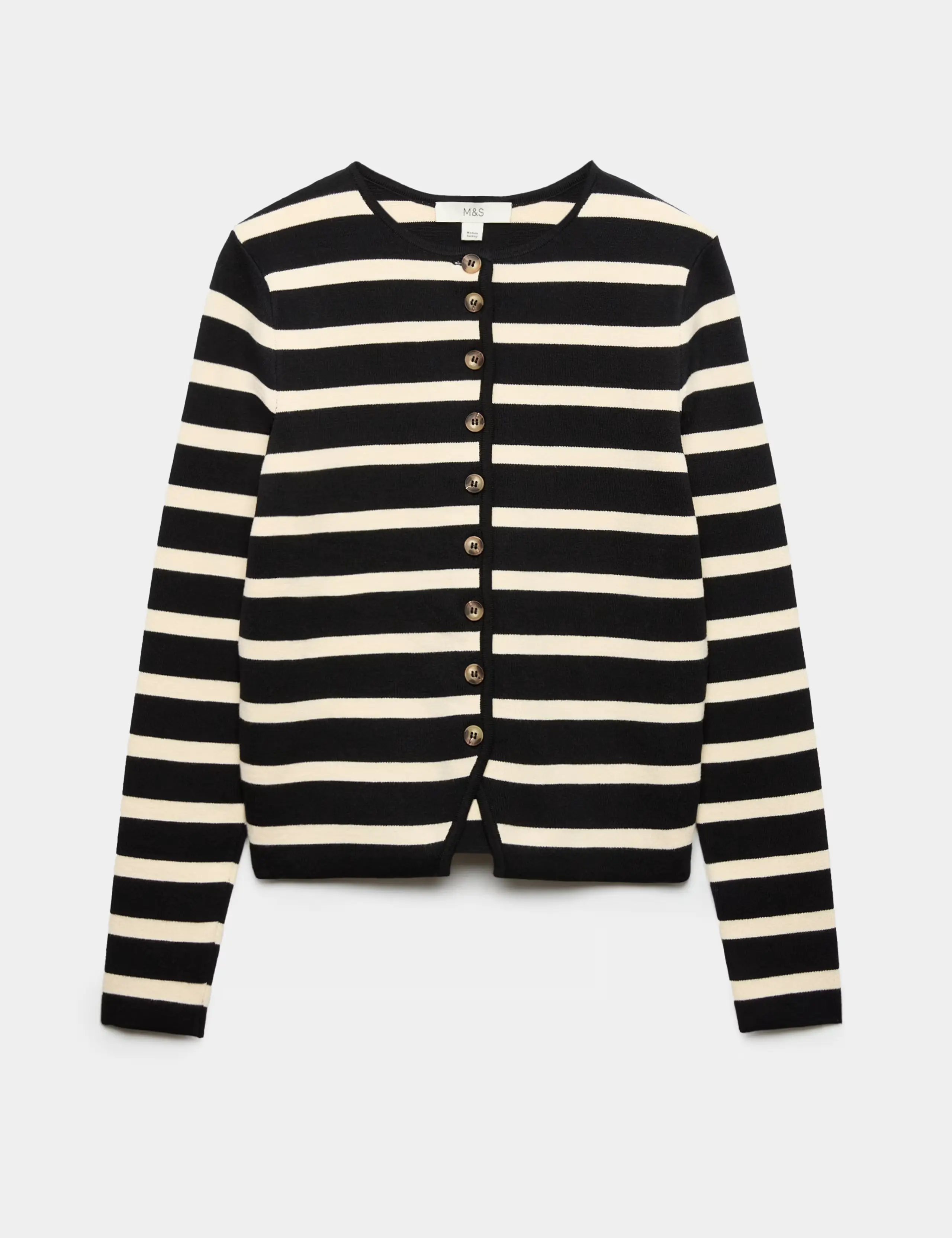 Cotton Rich Striped Slim Fit Cardigan