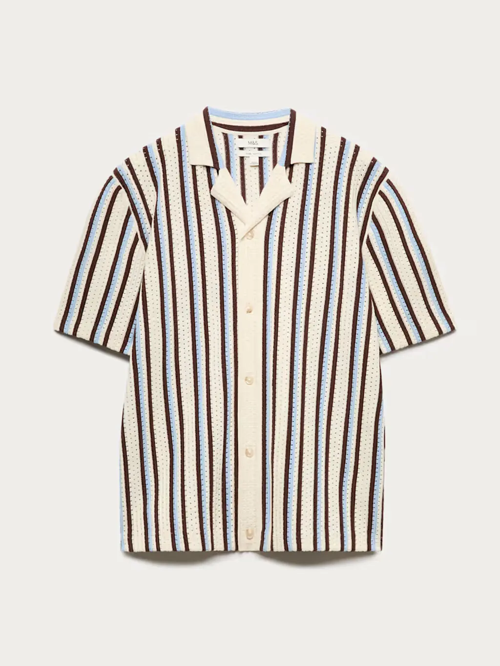 Striped knitted polo shirt