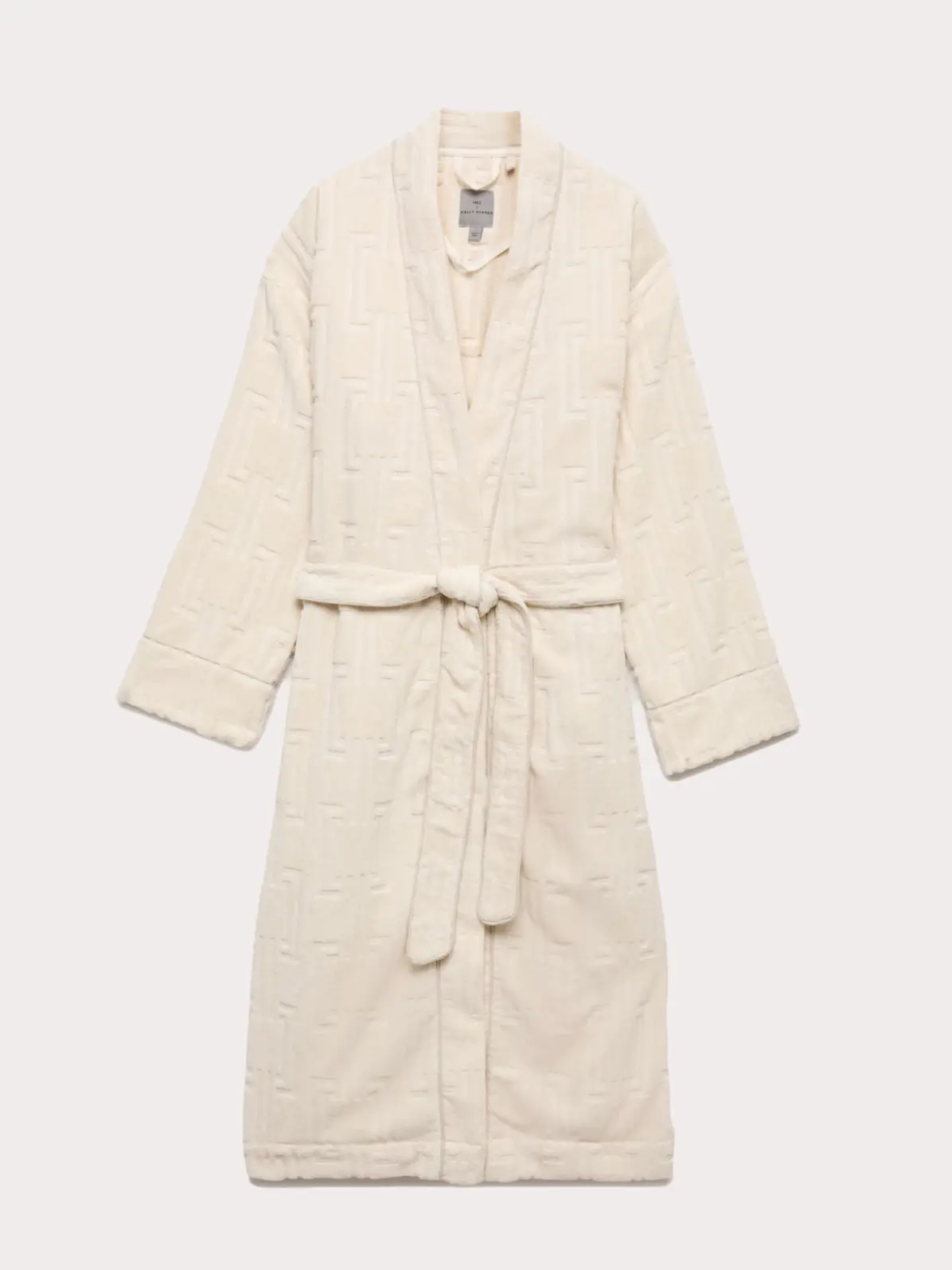 Jacquard dressing gown in cream