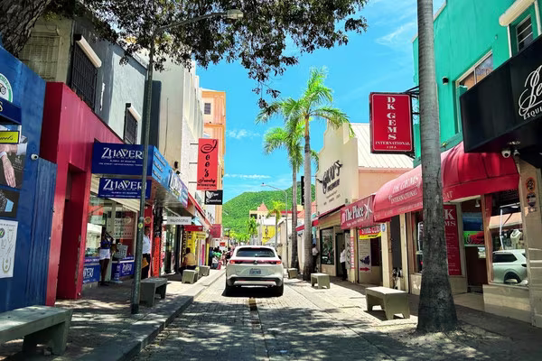 Philipsburg St Maarten - Front Street - Car Rental St Maarten
