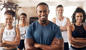 Group Personal trainer with a class