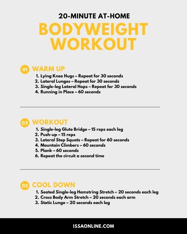 20-Minute At-Home Bodyweight Workout | ISSA