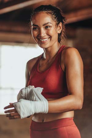 Kickboxing Instructor smiling for the camera