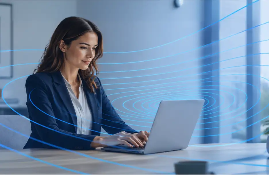 Lady using a laptop
