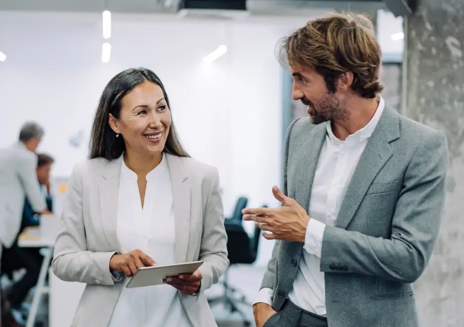 Two professionals in an office