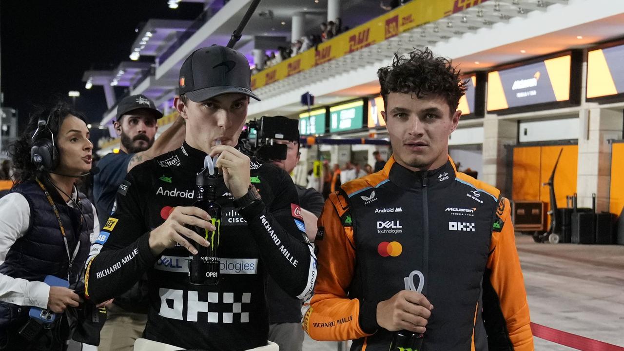 Australia's Oscar Piastri and teammate Lando Norris after the Qatar Grand Prix sprint race