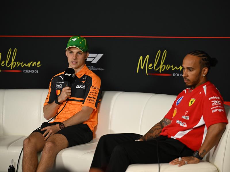 McLaren's Oscar Piastri and Ferrari's Lewis Hamilton